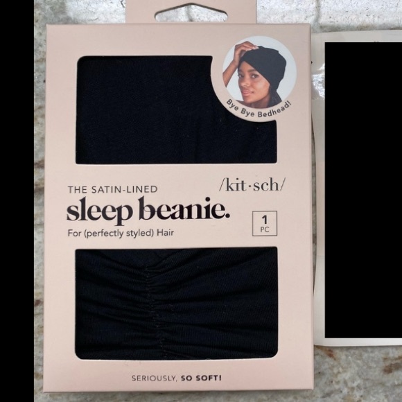 NIB Kitsch Satin Lined Sleep Beanie Hair Care Bonnet Accessory - Picture 2 of 5